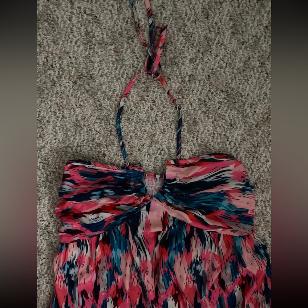Halter Streaks Maxi Dress